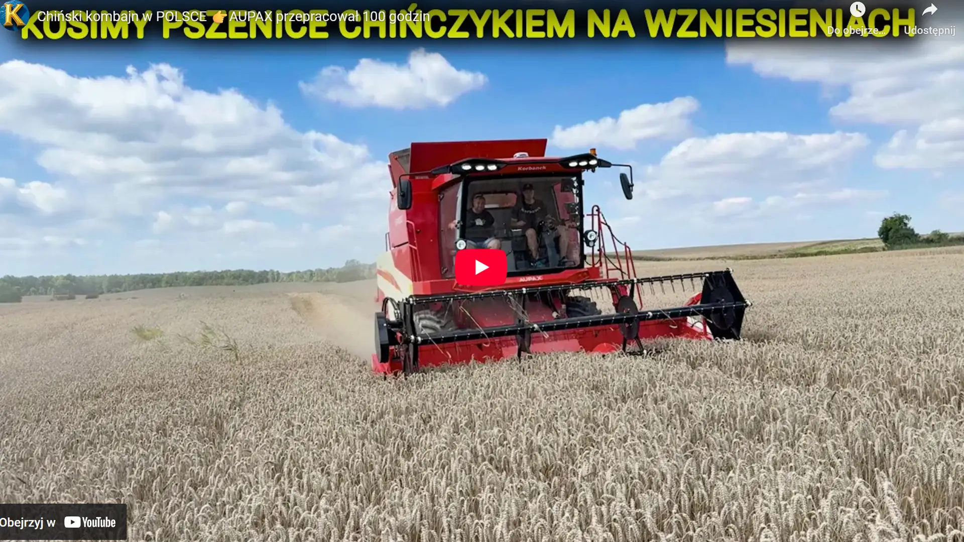 film z pracy kombajnów